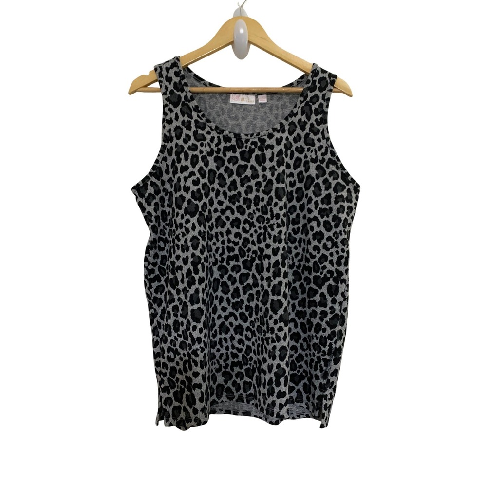 Belle Kim Graver Leopard Print Sleeveless Tank Top‎ Women's Size M
